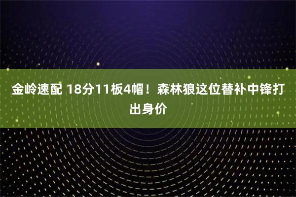 金岭速配 18分11板4帽！森林狼这位替补中锋打出身价