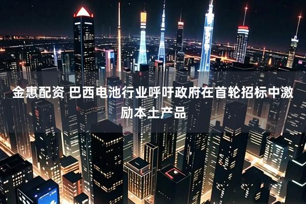 金惠配资 巴西电池行业呼吁政府在首轮招标中激励本土产品