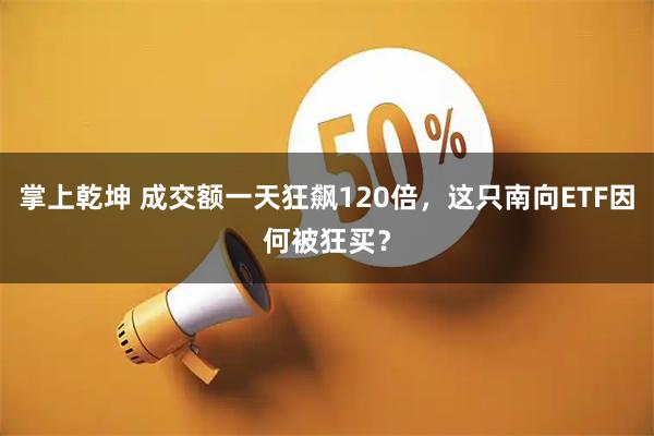 掌上乾坤 成交额一天狂飙120倍，这只南向ETF因何被狂买？