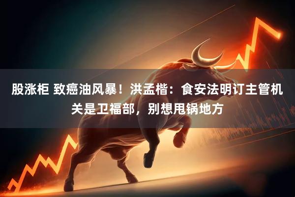 股涨柜 致癌油风暴！洪孟楷：食安法明订主管机关是卫福部，别想甩锅地方